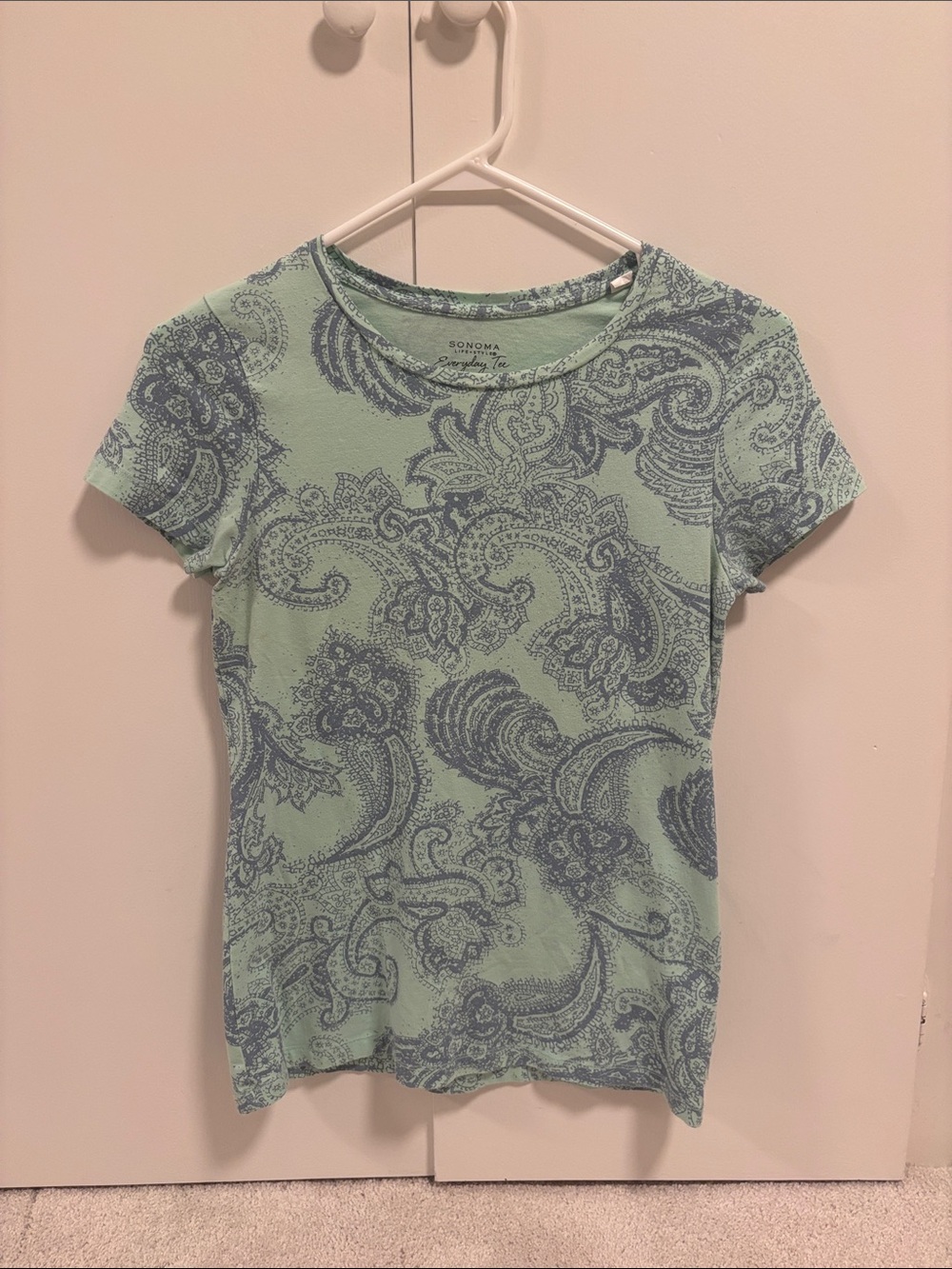 Y2K Paisley Pattern Baby Tee, Sonoma Life + Style XS